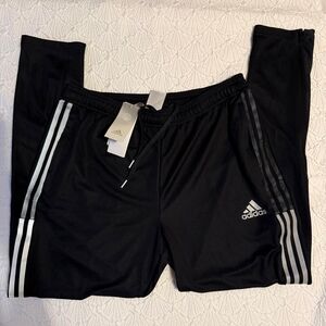 Adidas Black Joggers with White Accents